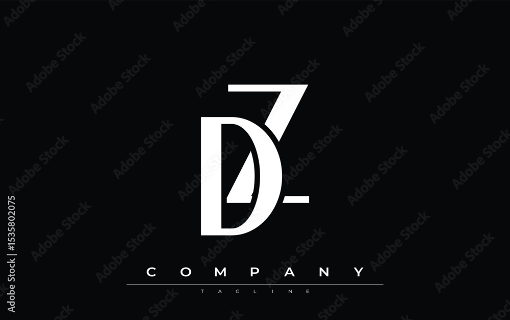 Fototapete dz modern initials logo design. branding logo with stylized initials showcasing bold design and mode