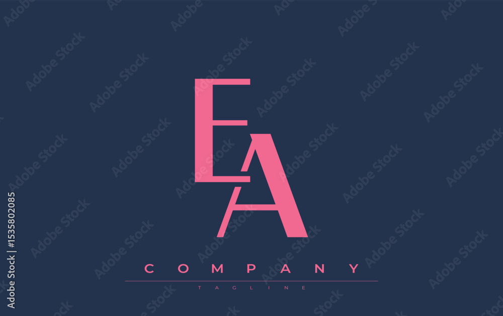 Fototapete ea modern initials logo design. branding logo with stylized initials showcasing bold design and mode