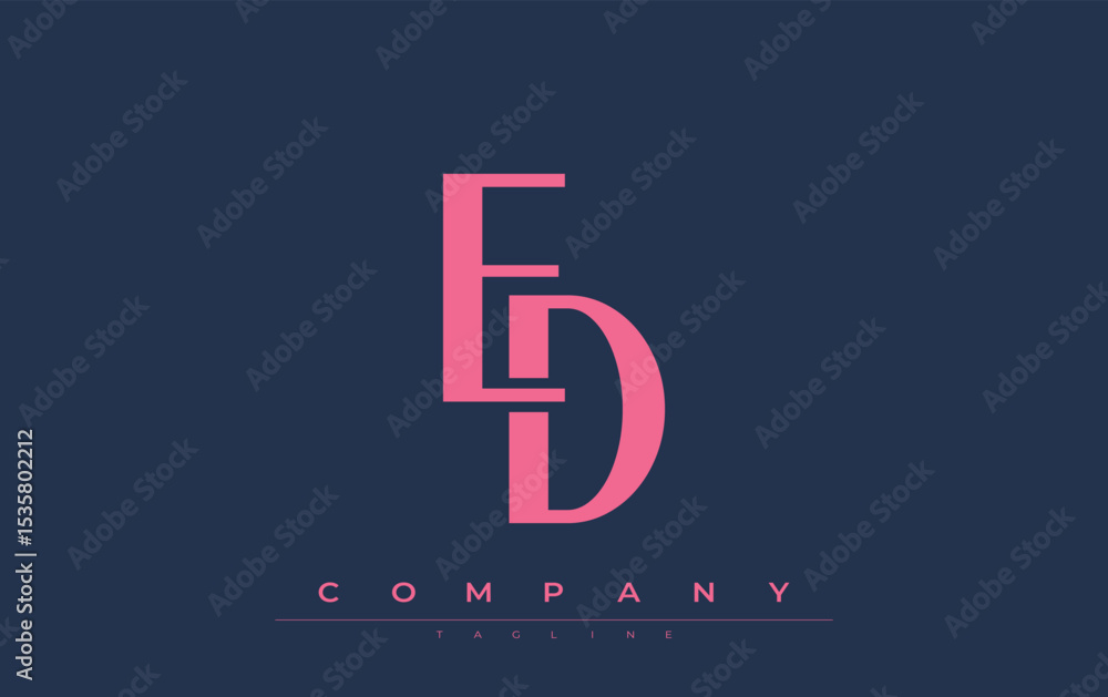 Fototapete ed modern initials logo design. branding logo with stylized initials showcasing bold design and mode