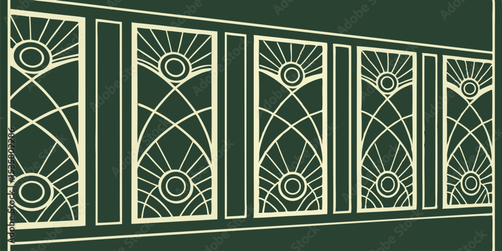 Poster elegant art deco style decorative panel vector design with geometric patterns suitable for various c