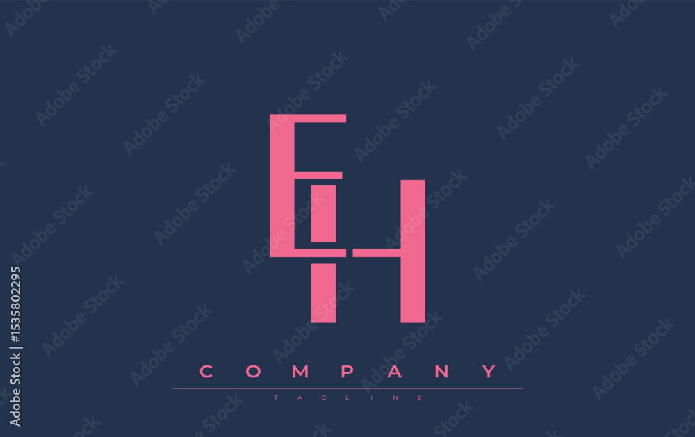 Fototapete eh modern initials logo design. branding logo with stylized initials showcasing bold design and mode