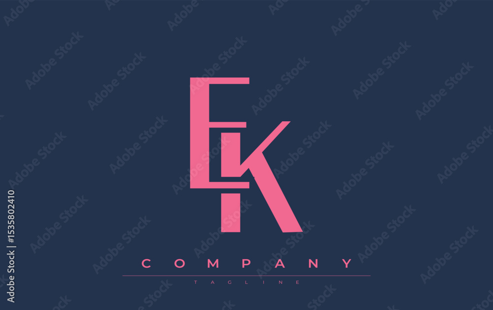 Fototapete ek modern initials logo design. branding logo with stylized initials showcasing bold design and mode