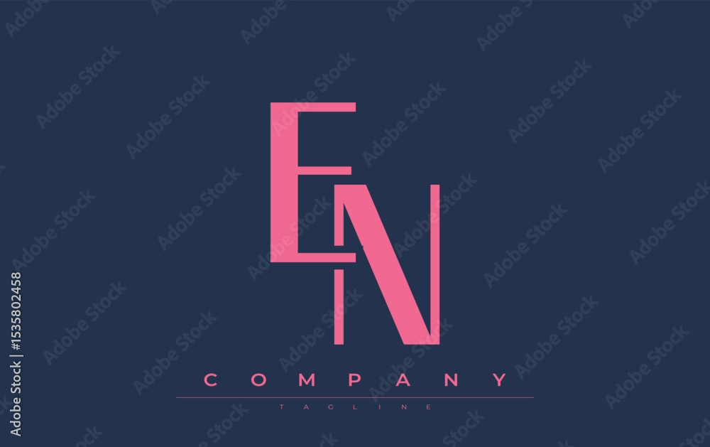 Fototapete en modern initials logo design. branding logo with stylized initials showcasing bold design and mode