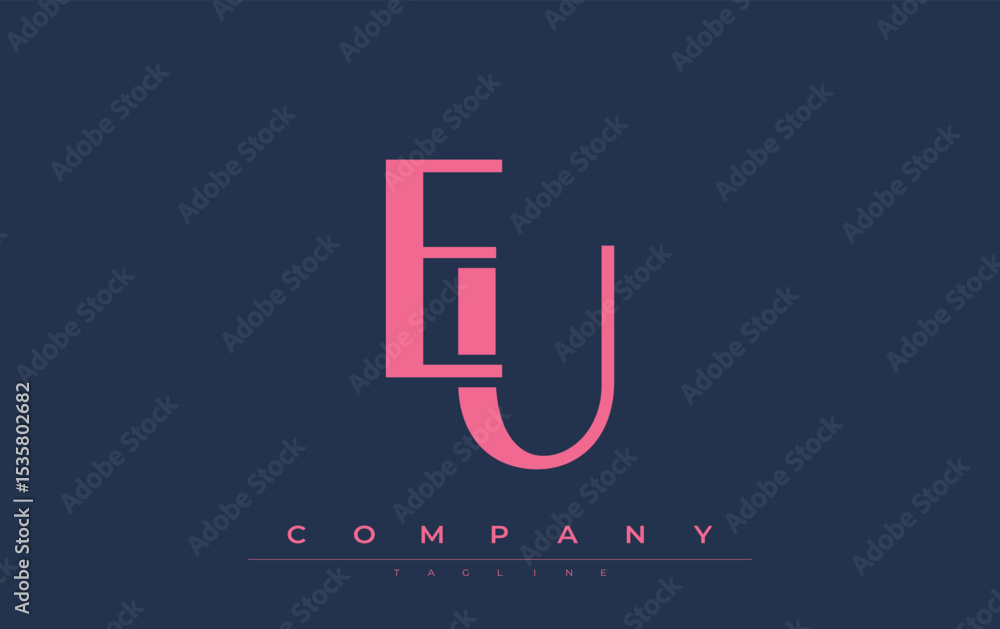 Fototapete eu modern initials logo design. branding logo with stylized initials showcasing bold design and mode