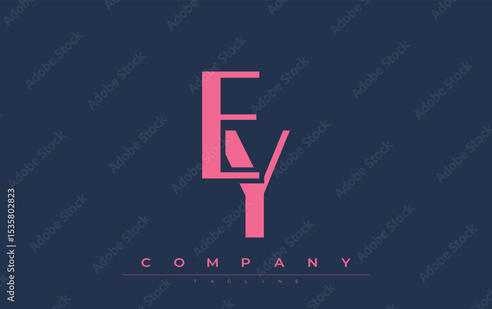 Fototapete ey modern initials logo design. branding logo with stylized initials showcasing bold design and mode