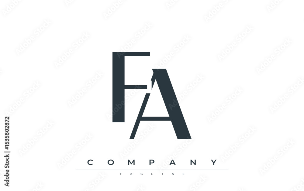 Fototapete fa modern initials logo design. branding logo with stylized initials showcasing bold design and mode