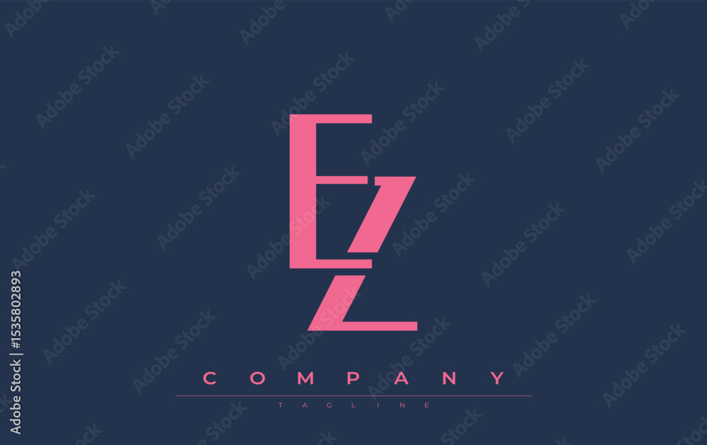 Fototapete ez modern initials logo design. branding logo with stylized initials showcasing bold design and mode