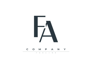 FA Modern Initials Logo Design. Branding logo with stylized initials showcasing bold design and modern aesthetic. Ideal for professional business branding or creative projects focusing on minimalistic