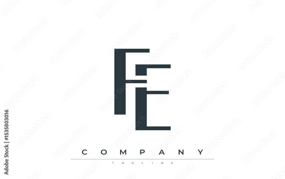 Fototapete fe modern initials logo design. branding logo with stylized initials showcasing bold design and mode