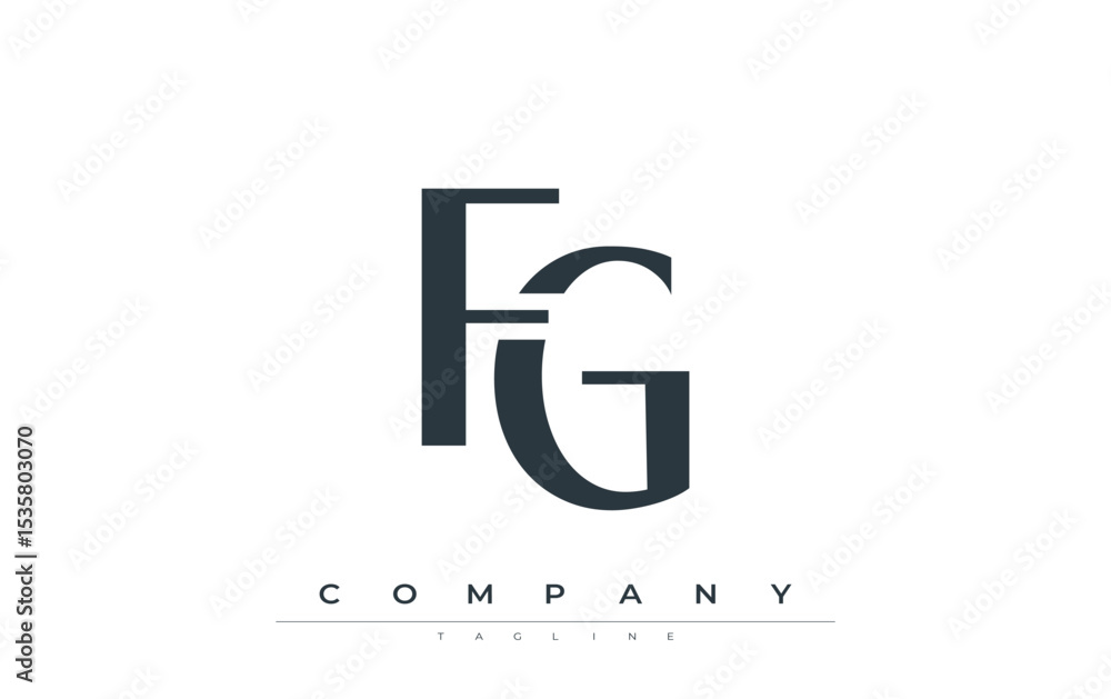 Fototapete fg modern initials logo design. branding logo with stylized initials showcasing bold design and mode