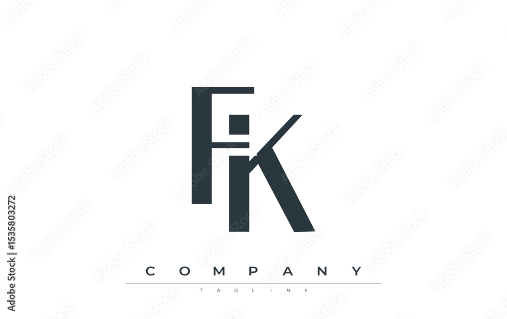 Fototapete fk modern initials logo design. branding logo with stylized initials showcasing bold design and mode