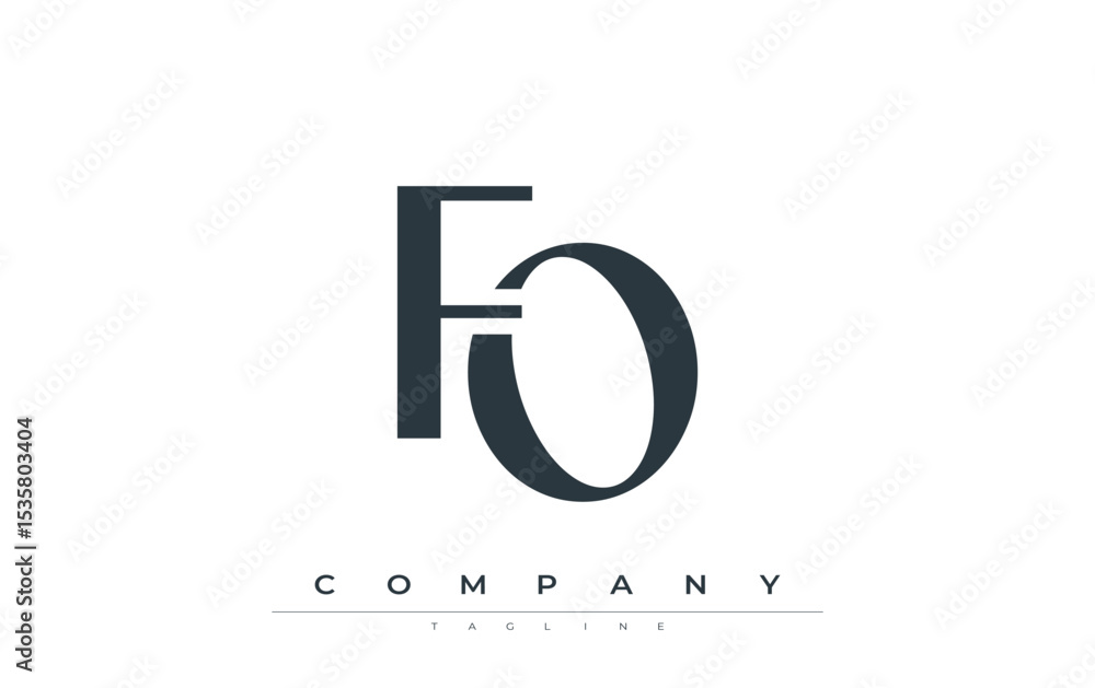 Fototapete fo modern initials logo design. branding logo with stylized initials showcasing bold design and mode