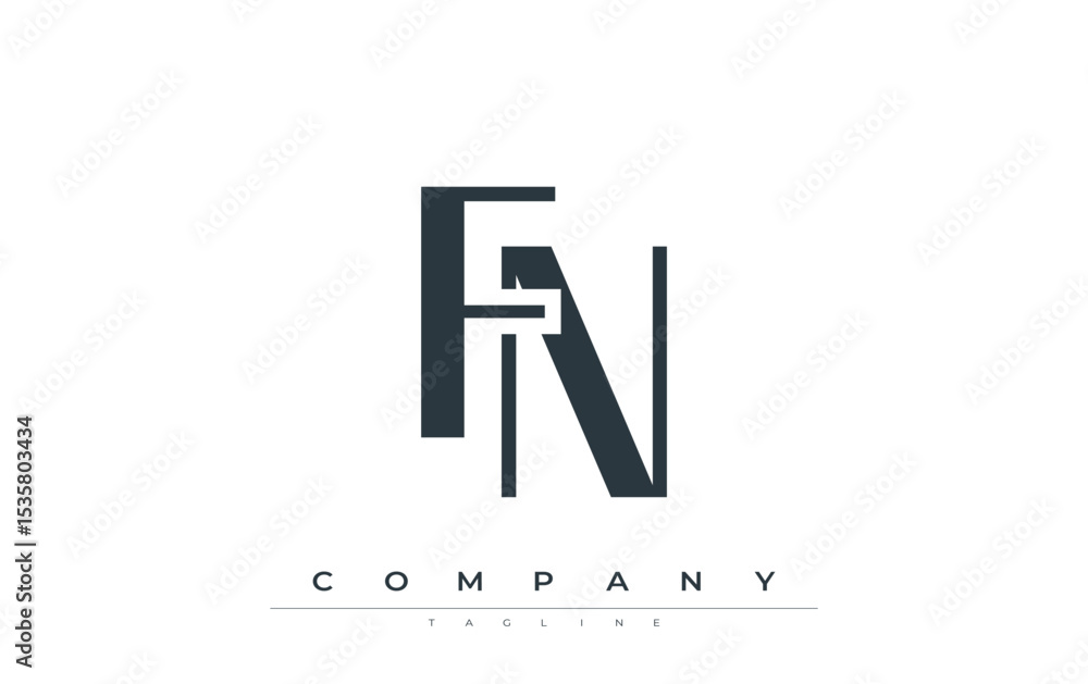 Fototapete fn modern initials logo design. branding logo with stylized initials showcasing bold design and mode