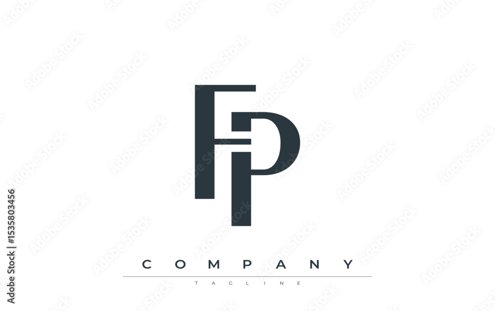 Fototapete fp modern initials logo design. branding logo with stylized initials showcasing bold design and mode