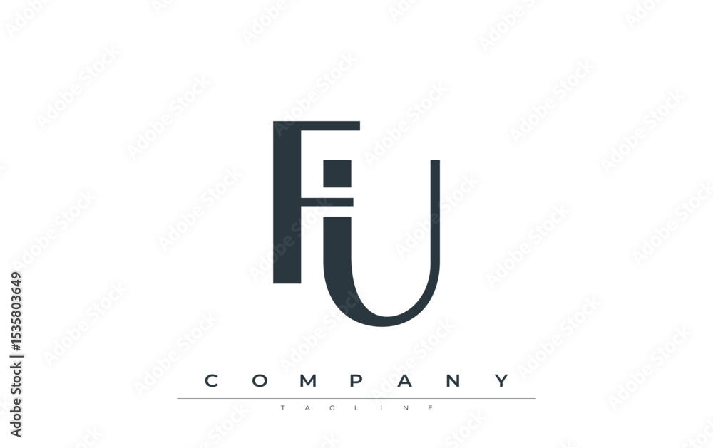 Fototapete fu modern initials logo design. branding logo with stylized initials showcasing bold design and mode