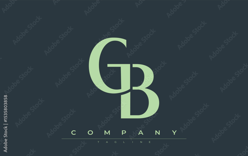 Fototapete gb modern initials logo design. branding logo with stylized initials showcasing bold design and mode
