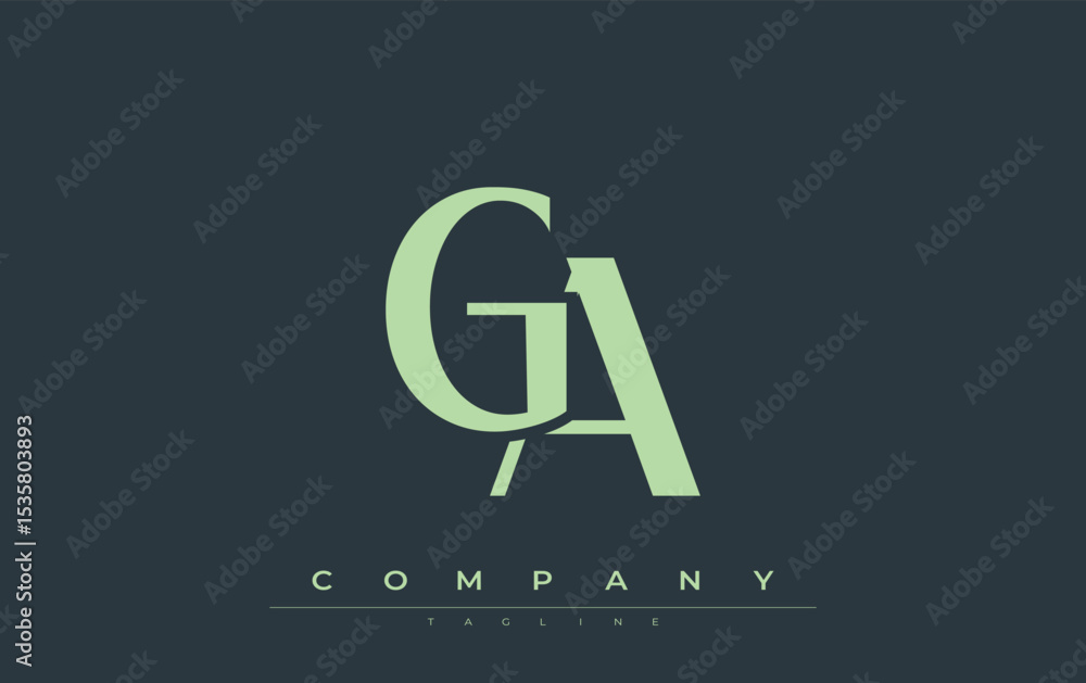 Fototapete ga modern initials logo design. branding logo with stylized initials showcasing bold design and mode