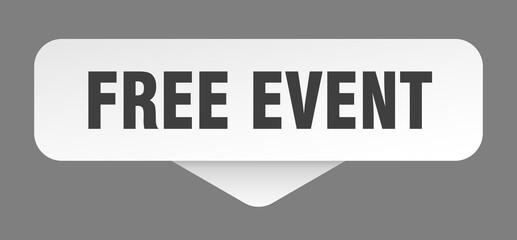 free event sticker. free event sign isolated on gray background