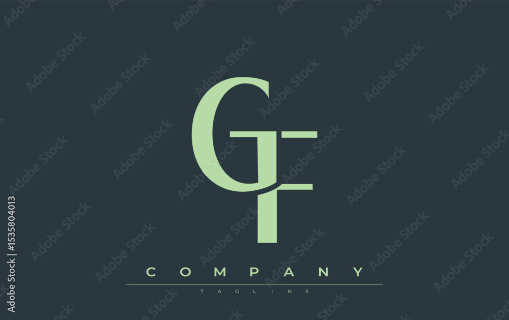 Fototapete gf modern initials logo design. branding logo with stylized initials showcasing bold design and mode
