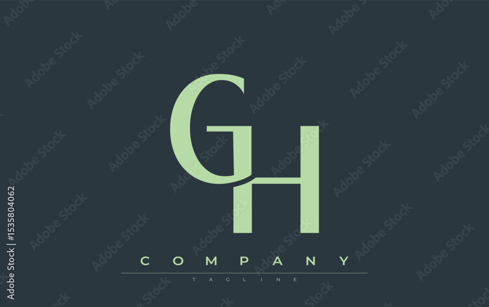 Fototapete gh modern initials logo design. branding logo with stylized initials showcasing bold design and mode