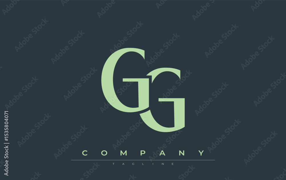 Fototapete gg modern initials logo design. branding logo with stylized initials showcasing bold design and mode