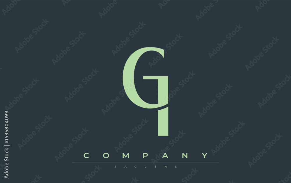 Fototapete gi modern initials logo design. branding logo with stylized initials showcasing bold design and mode