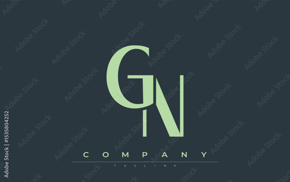Fototapete gn modern initials logo design. branding logo with stylized initials showcasing bold design and mode