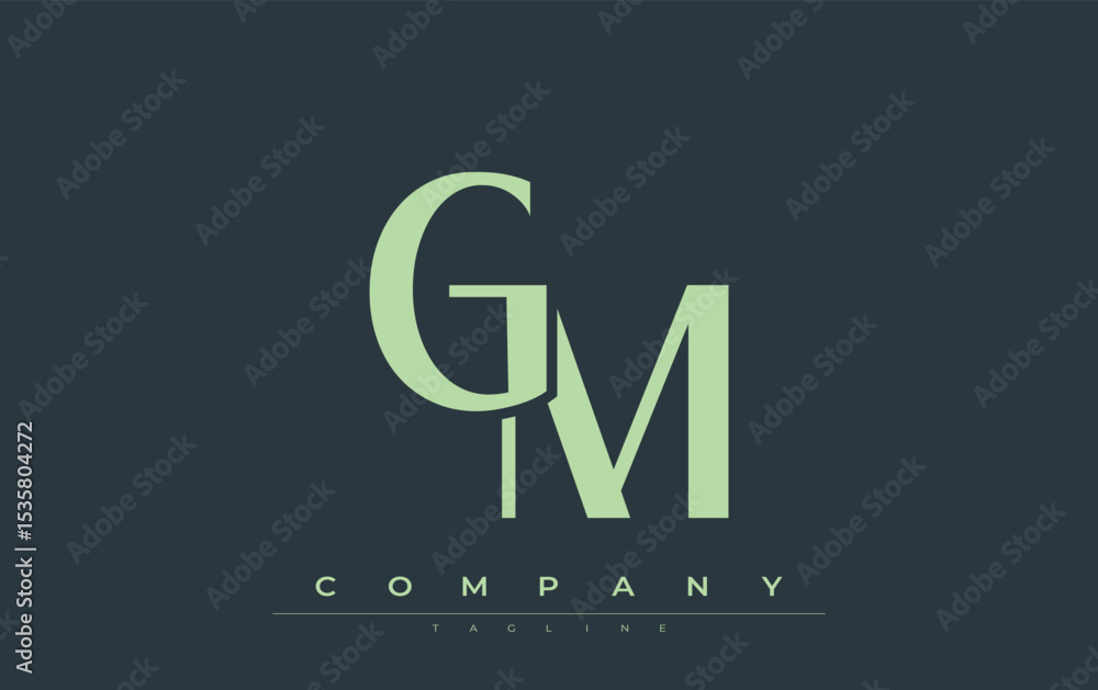 Fototapete gm modern initials logo design. branding logo with stylized initials showcasing bold design and mode