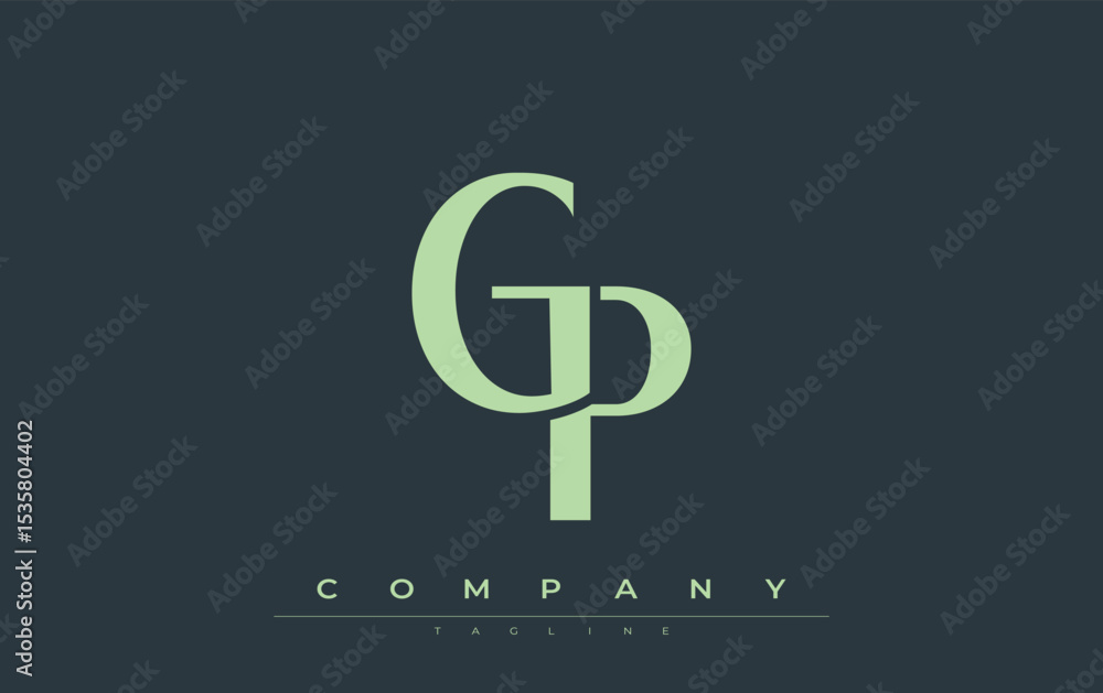 Fototapete gp modern initials logo design. branding logo with stylized initials showcasing bold design and mode