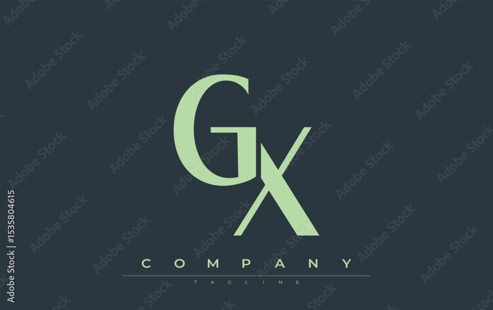 Fototapete gx modern initials logo design. branding logo with stylized initials showcasing bold design and mode