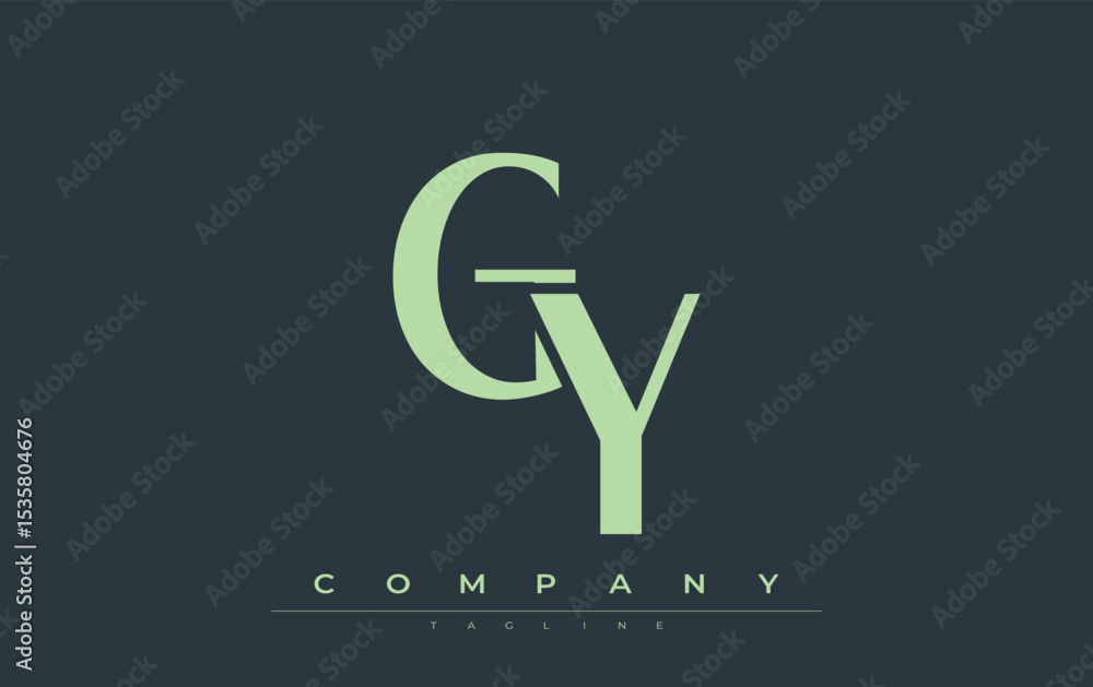 Fototapete gy modern initials logo design. branding logo with stylized initials showcasing bold design and mode