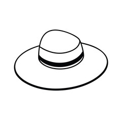 Hat Wide Brimmed graphic perfect for seasonal themes Vector illustration
