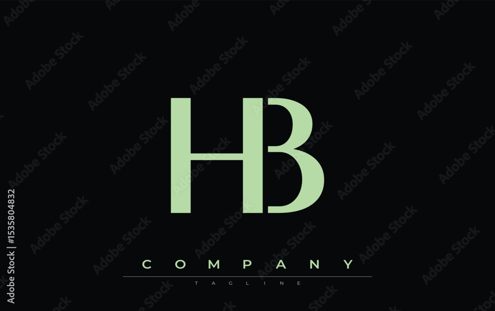 Fototapete hb modern initials logo design. branding logo with stylized initials showcasing bold design and mode