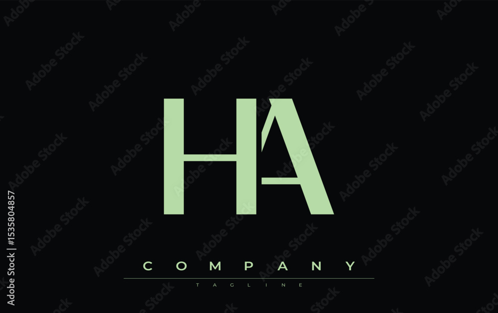 Fototapete ha modern initials logo design. branding logo with stylized initials showcasing bold design and mode