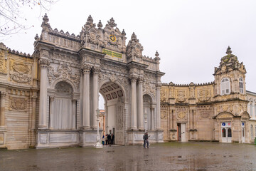 Entrance Gate of Dolmabahce Palace. Dolmabahce is the largest palace in Turkey