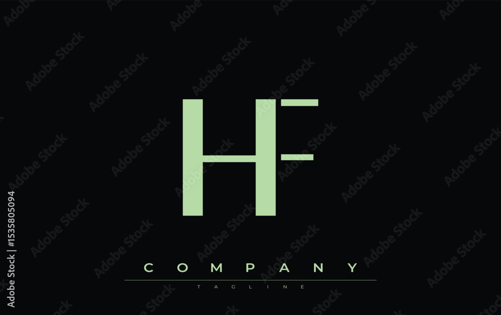 Fototapete hf modern initials logo design. branding logo with stylized initials showcasing bold design and mode