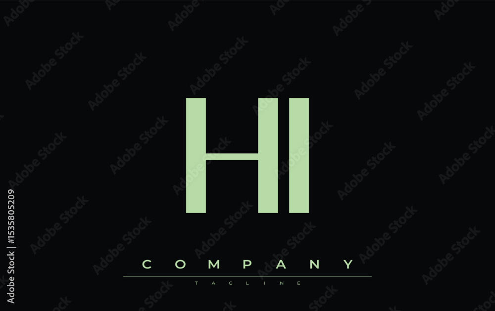 Fototapete hi modern initials logo design. branding logo with stylized initials showcasing bold design and mode