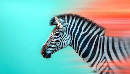 zebra head with red smoke. Rare Disease Day greeting card or banner design. Concept focuses on support, care, awareness, medicals, fight, genetic health, global medicine