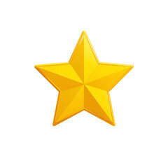 Shiny golden star with five pointed design stands out against plain background, symbolizing achievement and excellence. star bright color and symmetrical shape convey sense of celebration