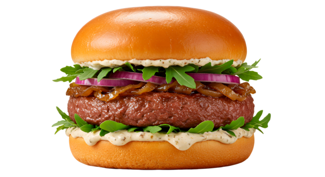 Ultimate Gourmet Burger in High Definition : A Luxurious Take on the Classic | PNG image with transparent background