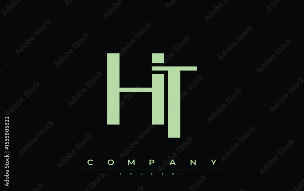 Fototapete ht modern initials logo design. branding logo with stylized initials showcasing bold design and mode