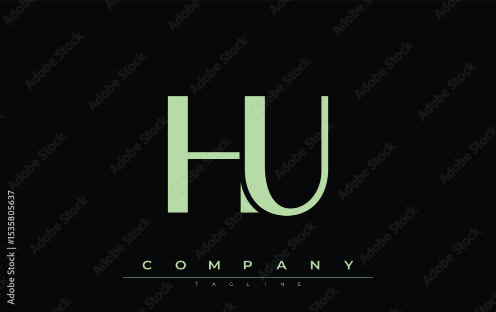 Fototapete hu modern initials logo design. branding logo with stylized initials showcasing bold design and mode