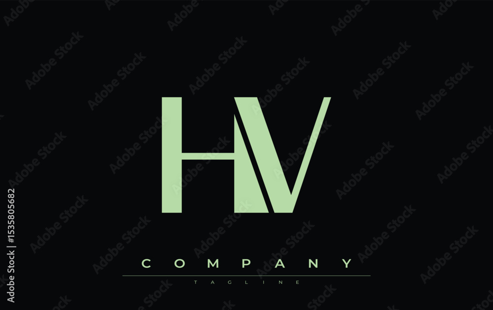 Fototapete hv modern initials logo design. branding logo with stylized initials showcasing bold design and mode
