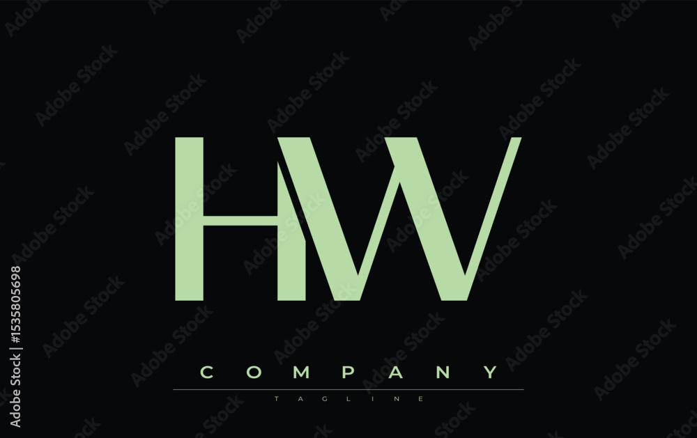 Fototapete hw modern initials logo design. branding logo with stylized initials showcasing bold design and mode