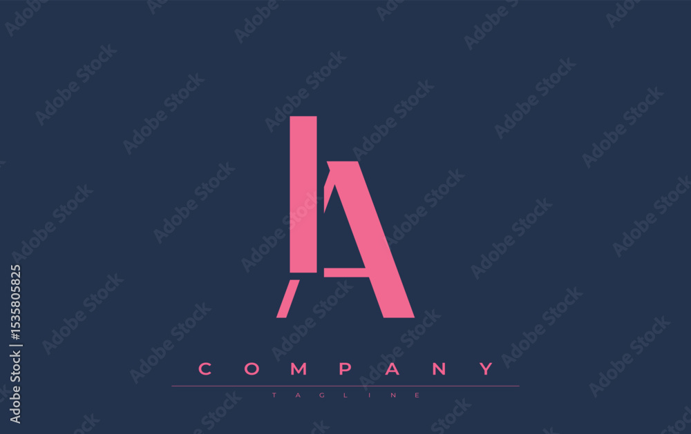 Fototapete ia modern initials logo design. branding logo with stylized initials showcasing bold design and mode