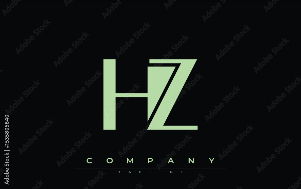 Fototapete hz modern initials logo design. branding logo with stylized initials showcasing bold design and mode
