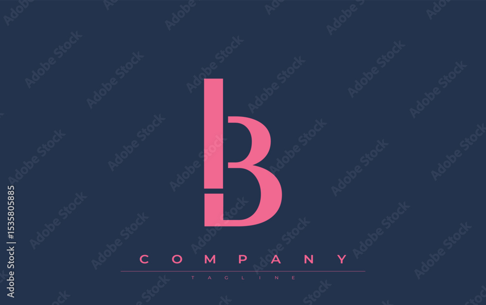 Fototapete ib modern initials logo design. branding logo with stylized initials showcasing bold design and mode