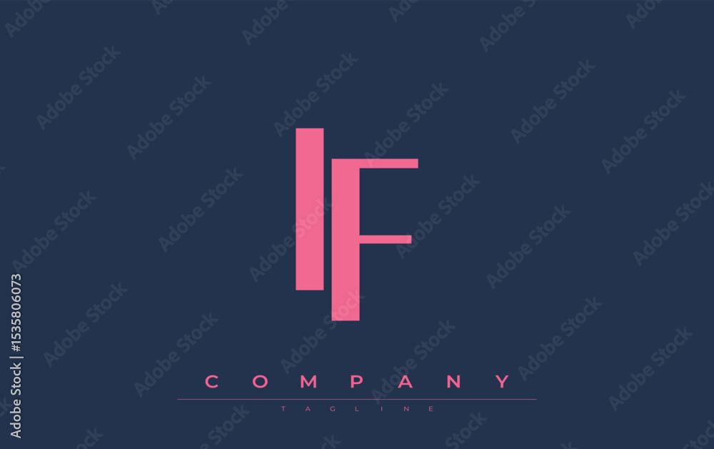 Fototapete if modern initials logo design. branding logo with stylized initials showcasing bold design and mode