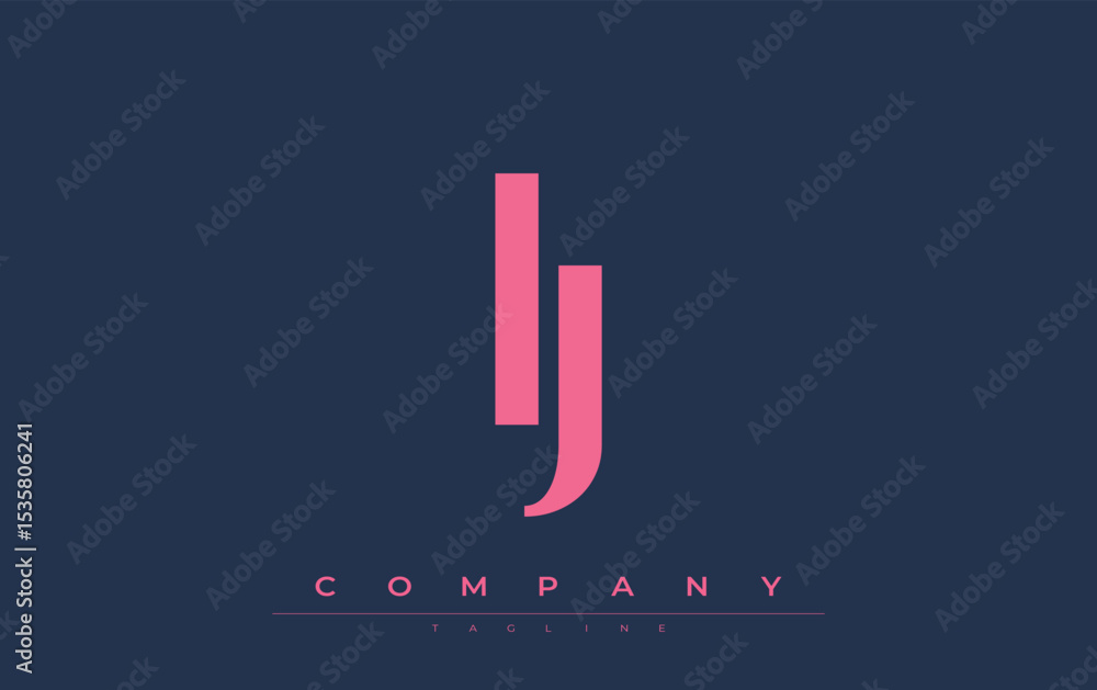 Fototapete ij modern initials logo design. branding logo with stylized initials showcasing bold design and mode