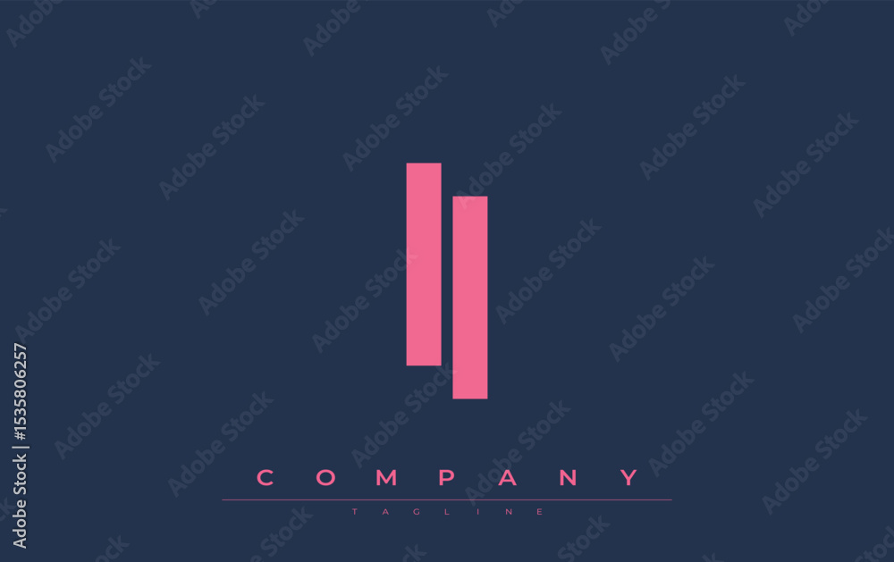 Fototapete ii modern initials logo design. branding logo with stylized initials showcasing bold design and mode